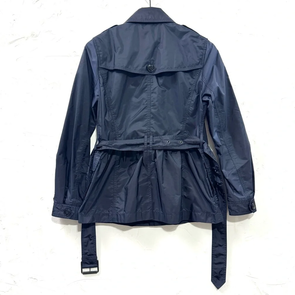 Burberry Brit Navy Belted Short Trench Coat - Picture 11 of 12